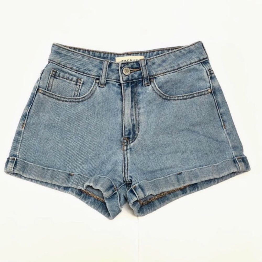 PACSUN light wash mom shorts